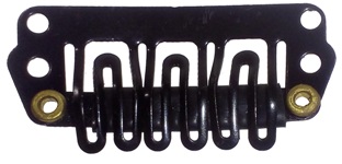 Čierna sponka s protišmykovou silikónovou trubičkou