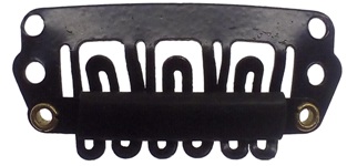 Čierna sponka s protišmykovou silikónovou trubičkou